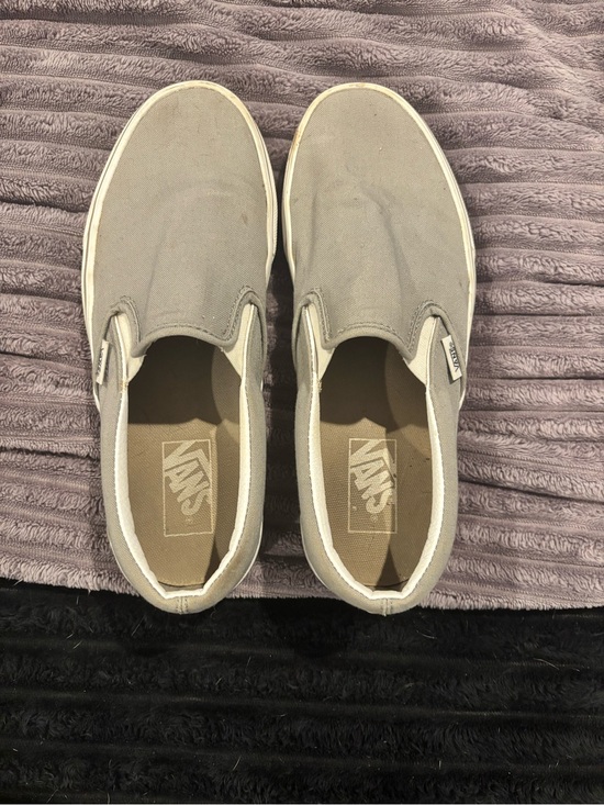 Vans Shoes - Vans Slip-On Canvas Loafers in Light Gray